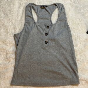 SHEIN Grey Tank Top with front buttons‎